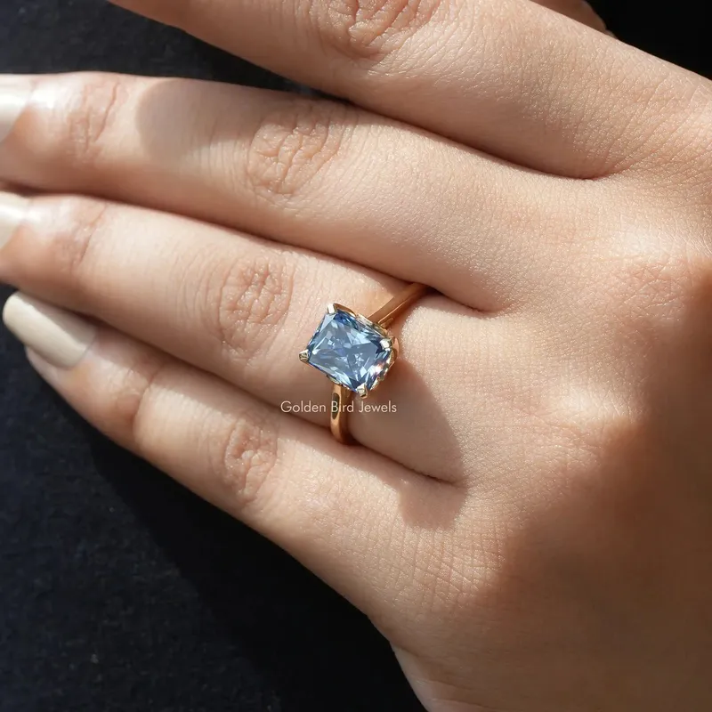 Radiant Cut Moissanite Solitaire Wedding Ring view 8