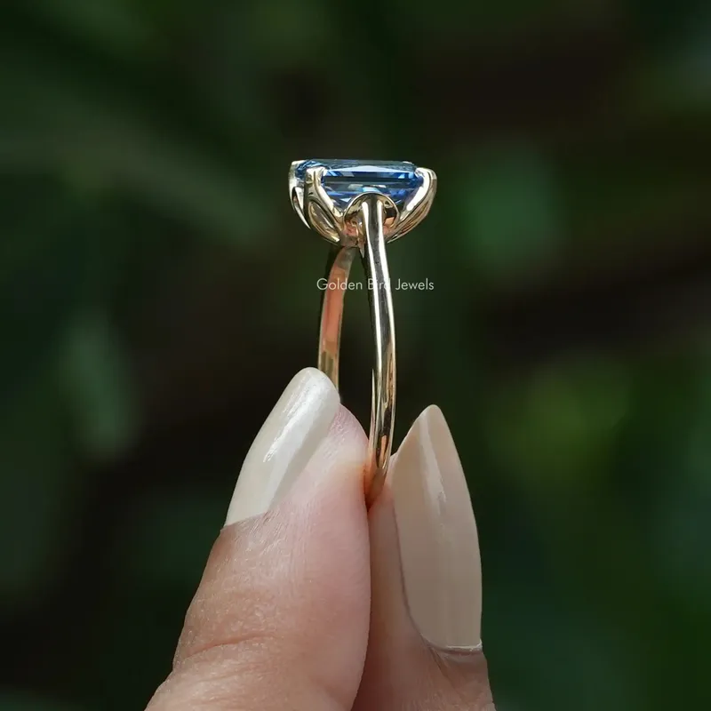 Radiant Cut Moissanite Solitaire Wedding Ring view 2