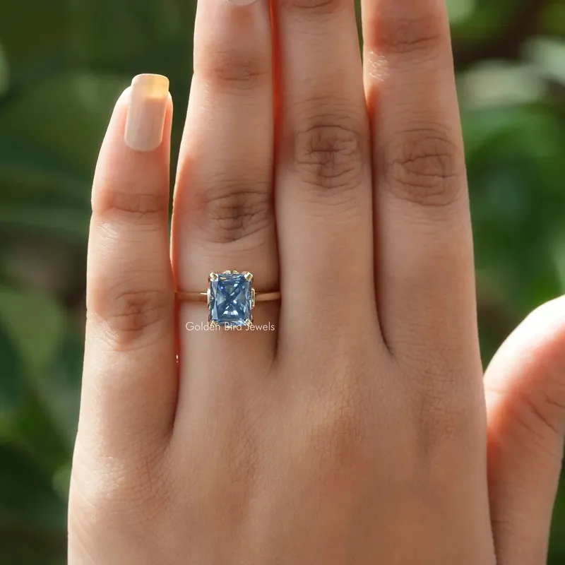 Radiant Cut Moissanite Solitaire Wedding Ring view 5