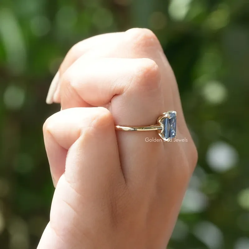 Radiant Cut Moissanite Solitaire Wedding Ring view 3