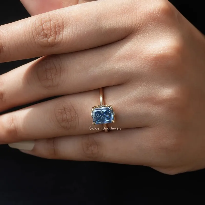 Radiant Cut Moissanite Solitaire Wedding Ring view 7