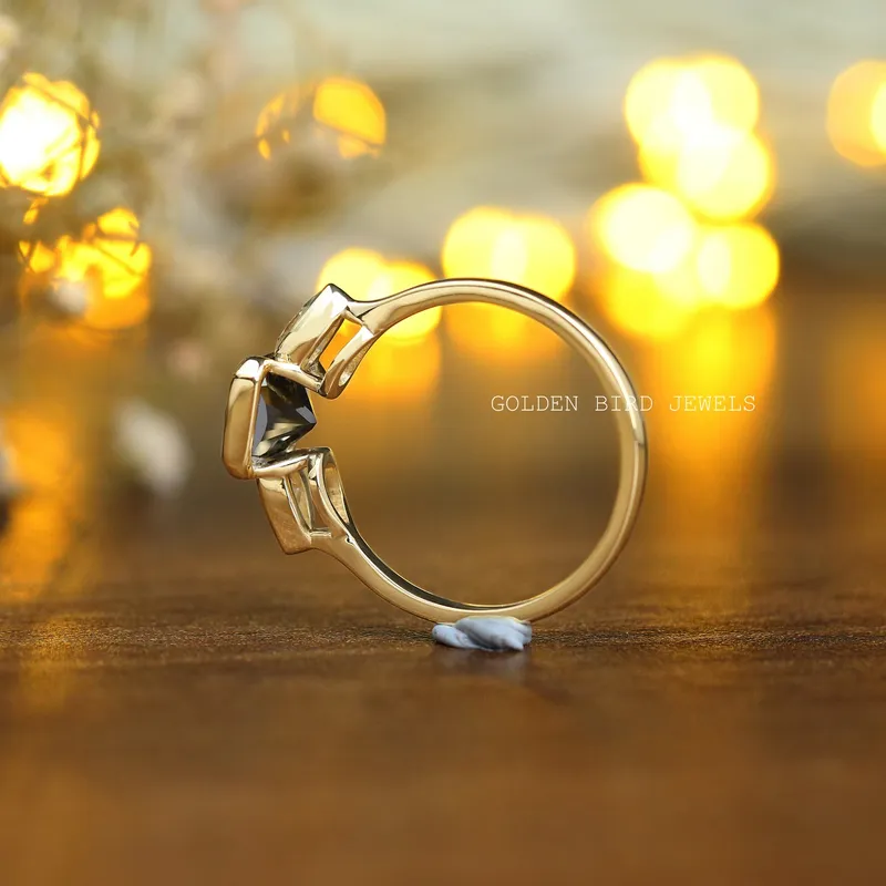 Radiant Cut Moissanite Three Stone Ring view 9