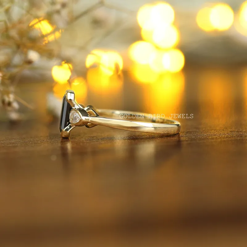 Radiant Cut Moissanite Three Stone Ring view 8