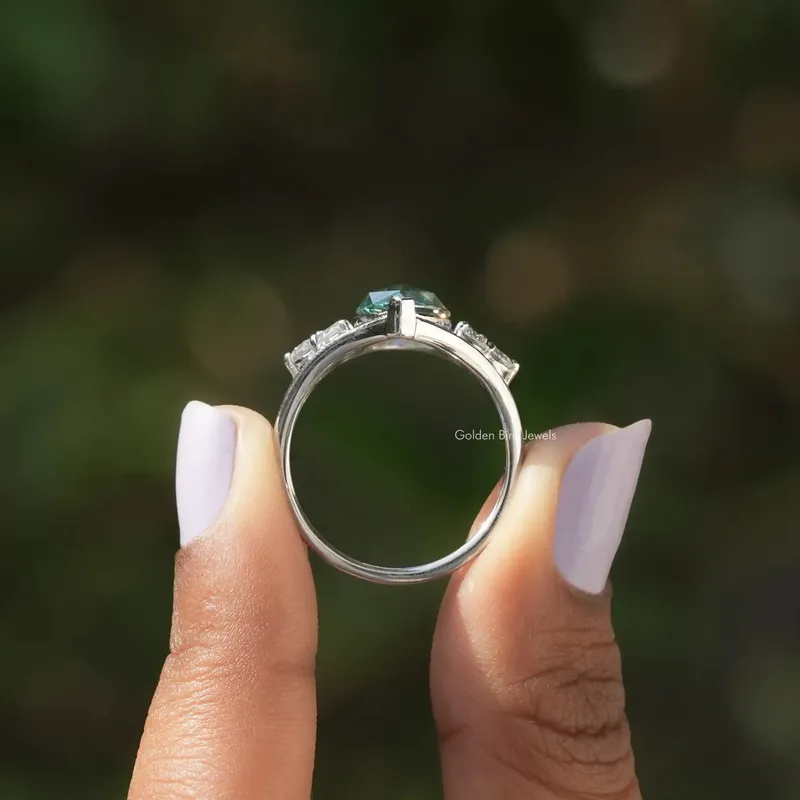 Rose Cut Marquise Moissanite Vintage Engagement Ring view 2