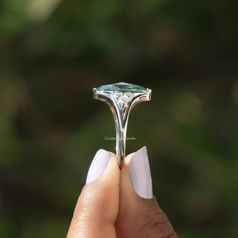 Rose Cut Marquise Moissanite Vintage Engagement Ring view 3