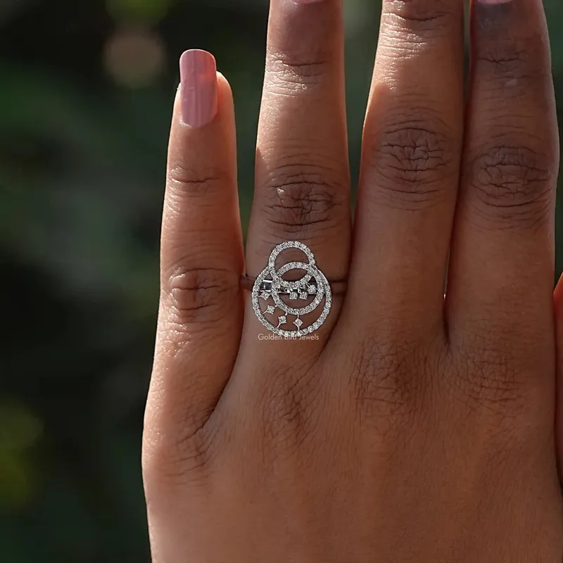 Round Cut Lab Diamond Circle Wedding Ring view 4
