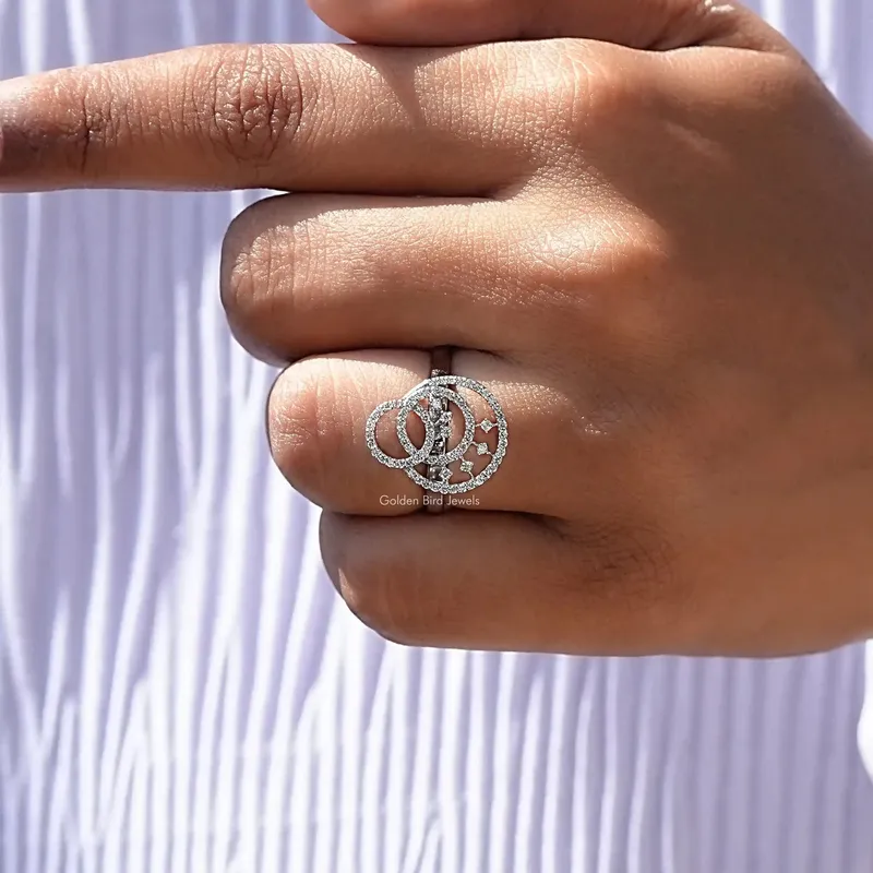 Round Cut Lab Diamond Circle Wedding Ring view 8