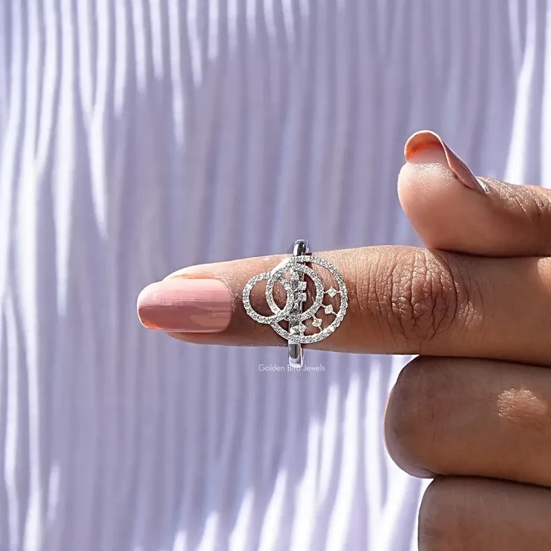 Round Cut Lab Diamond Circle Wedding Ring view 6