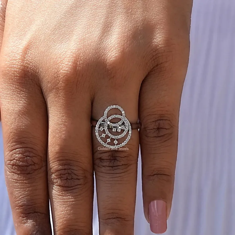 Round Cut Lab Diamond Circle Wedding Ring view 7