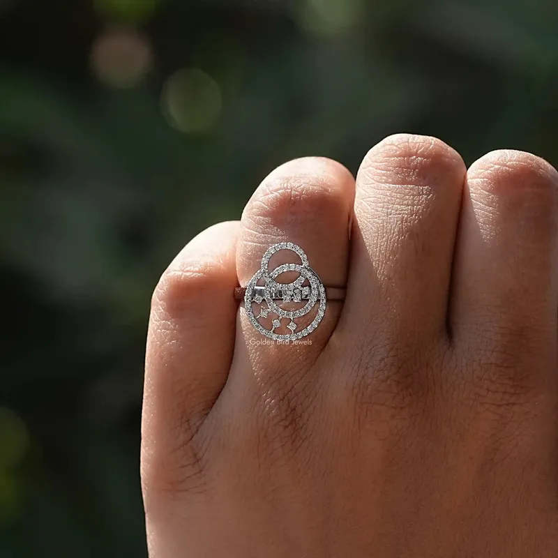 Round Cut Lab Diamond Circle Wedding Ring view 5