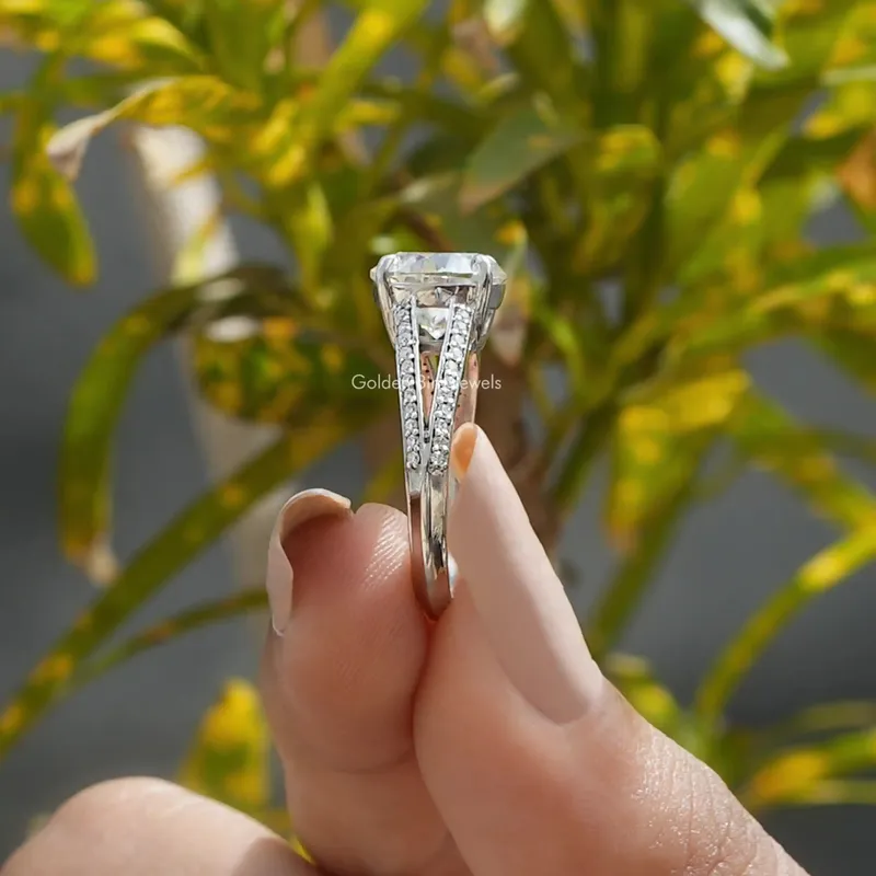 Round Cut Moissanite Accent Engagement Ring view 8