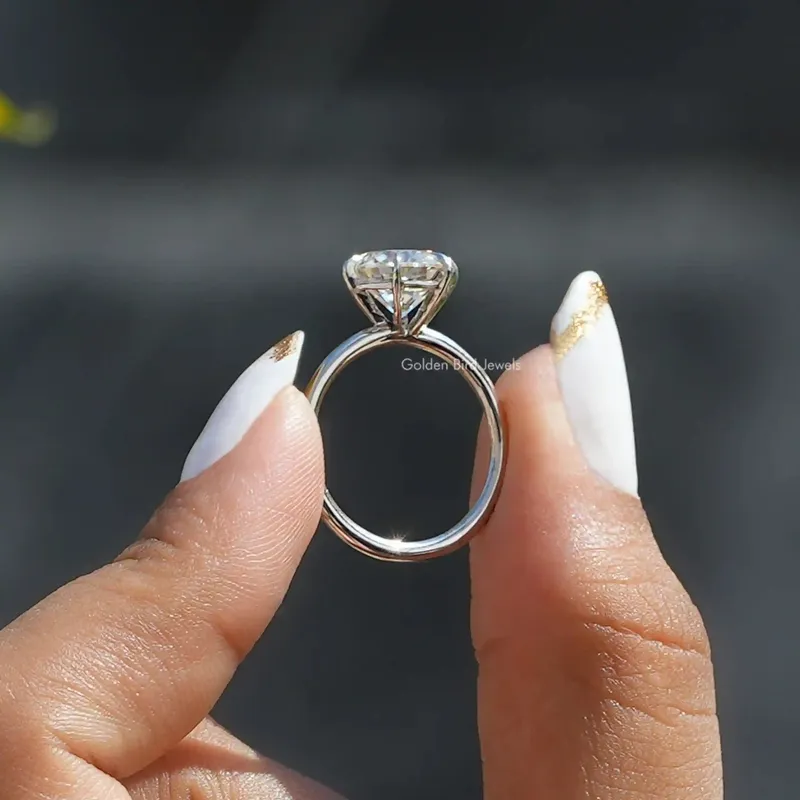 Round Cut Moissanite Solitaire Bridal Ring vy 7