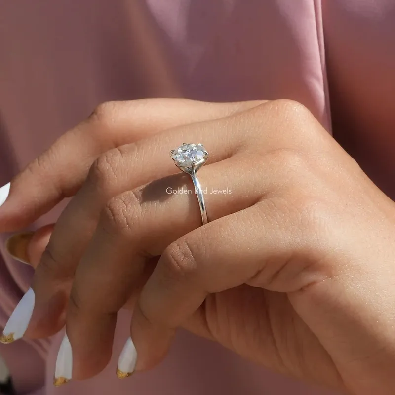 Round Cut Moissanite Solitaire Bridal Ring vy 6