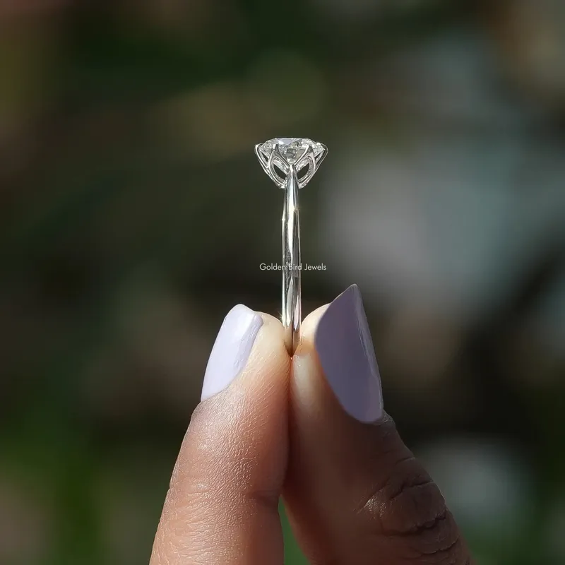 Round Shape Lab Diamond Solitaire Ring vy 3