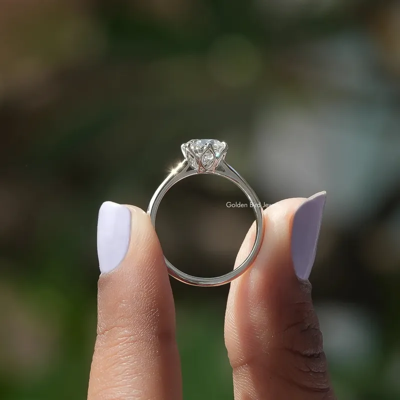 Round Shape Lab Diamond Solitaire Ring vy 2
