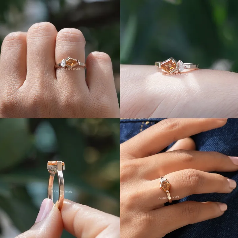 Shield Cut Moissanite Toi Et Moi Engagement Ring vy 9