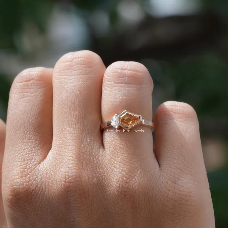 Shield Cut Moissanite Toi Et Moi Engagement Ring vy 3