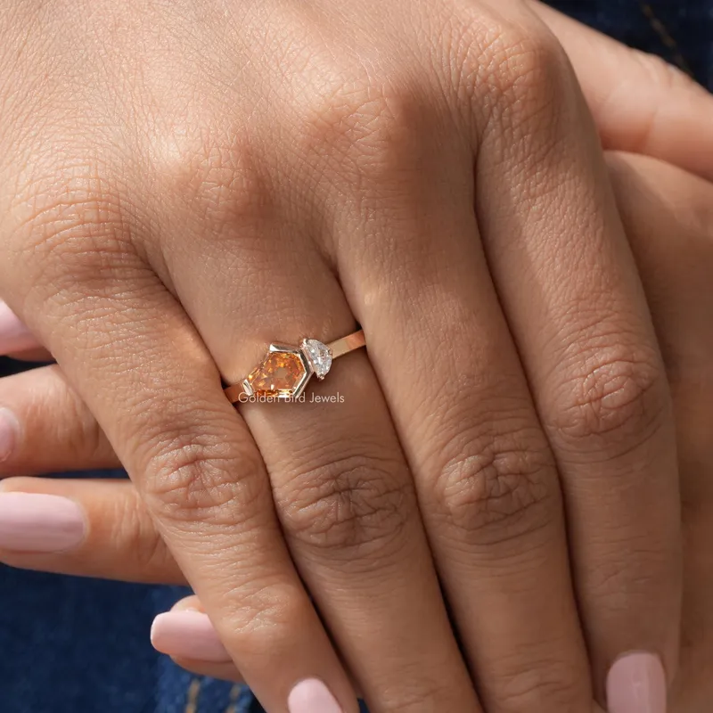 Shield Cut Moissanite Toi Et Moi Engagement Ring vy 7