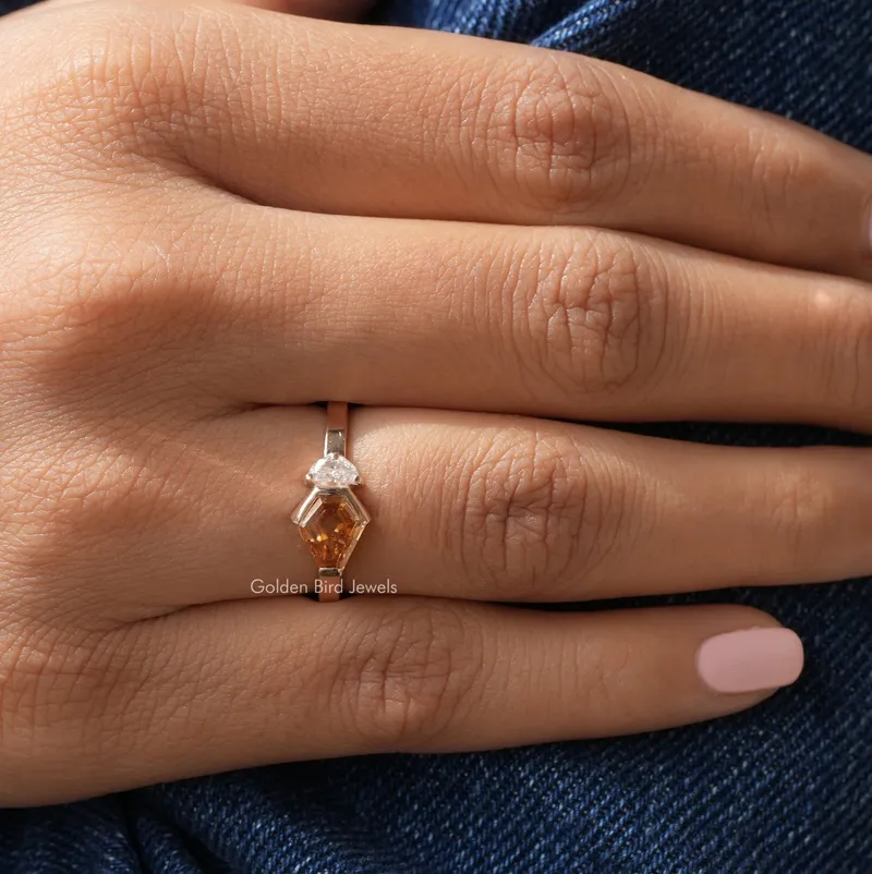 Shield Cut Moissanite Toi Et Moi Engagement Ring vy 6