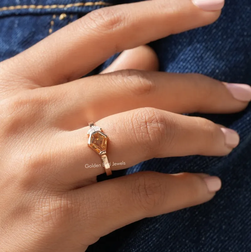 Shield Cut Moissanite Toi Et Moi Engagement Ring vy 8