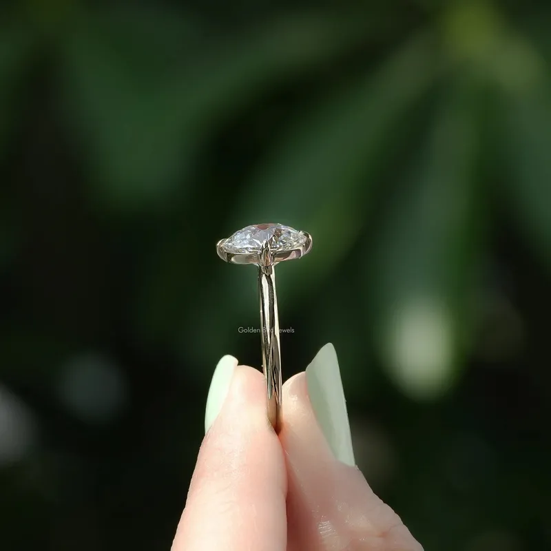 Solitaire Old Mine Oval Cut Diamond Ring view 3