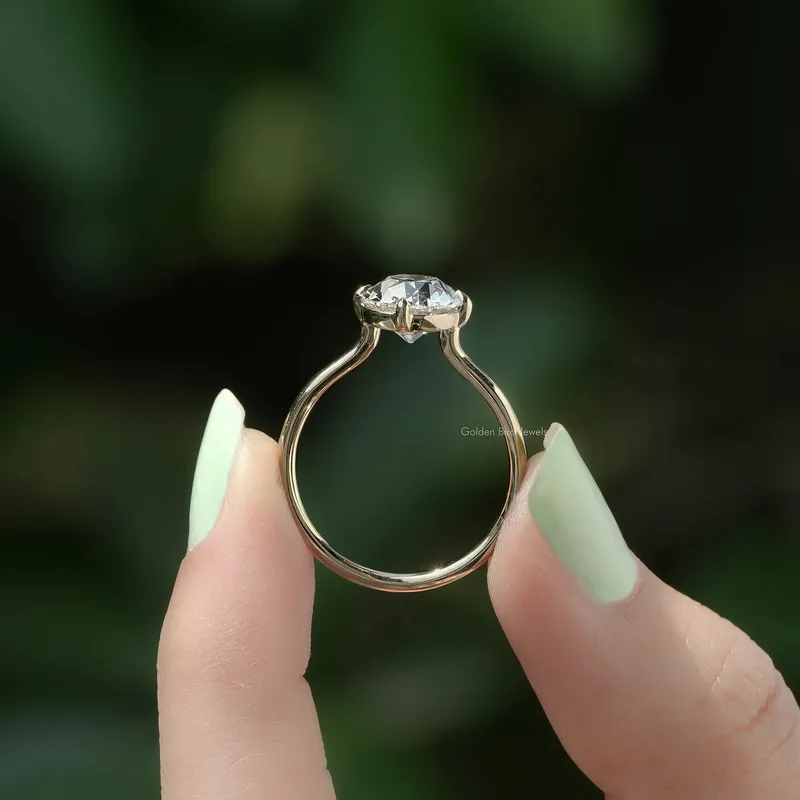 Solitaire Old Mine Oval Cut Diamond Ring view 2