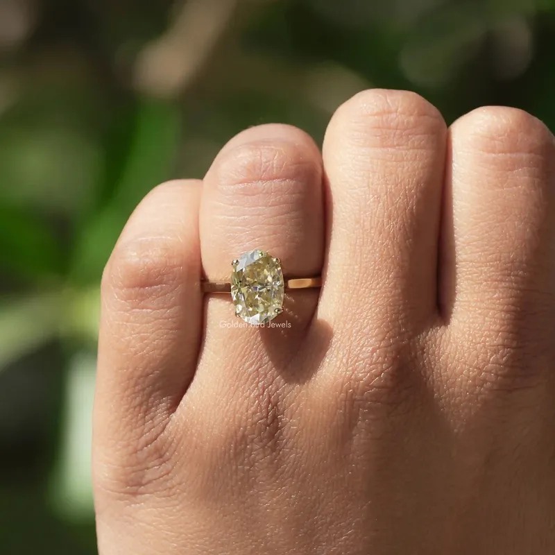 Solitaire Oval Cut Moissanite Engagement Ring view 5