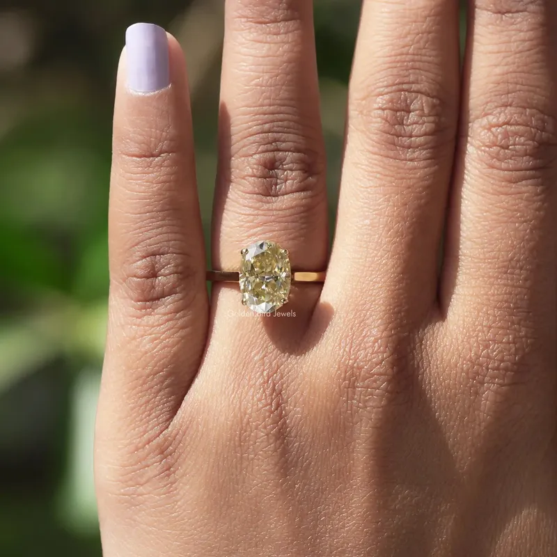 Solitaire Oval Cut Moissanite Engagement Ring view 4