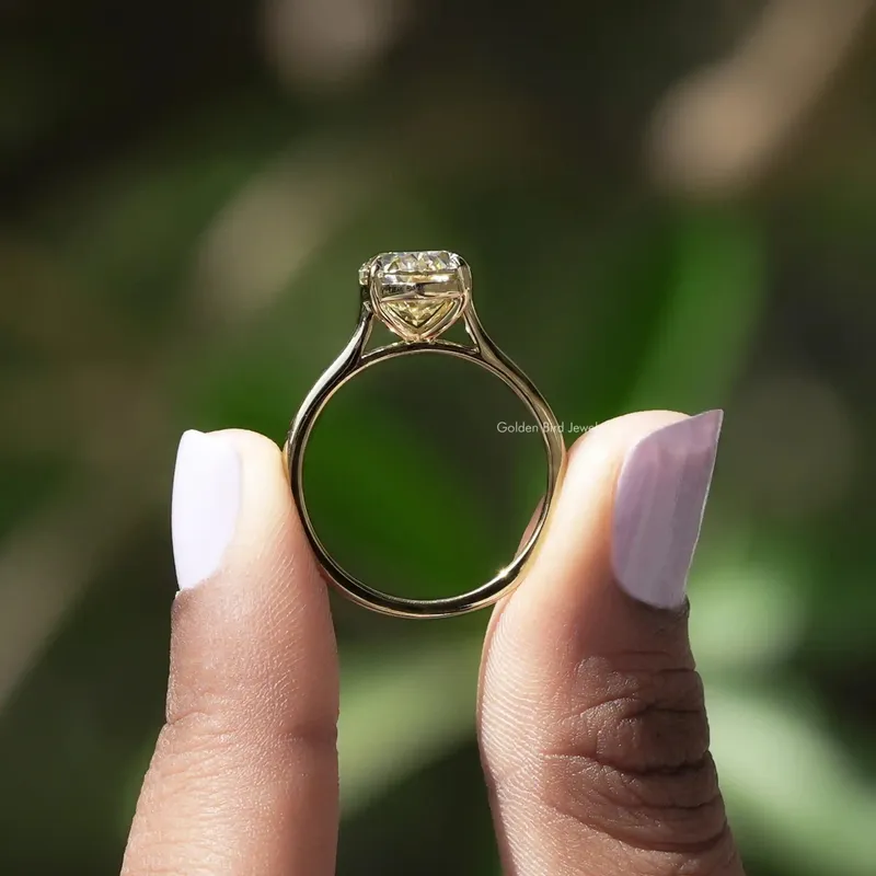 Solitaire Oval Cut Moissanite Engagement Ring view 2