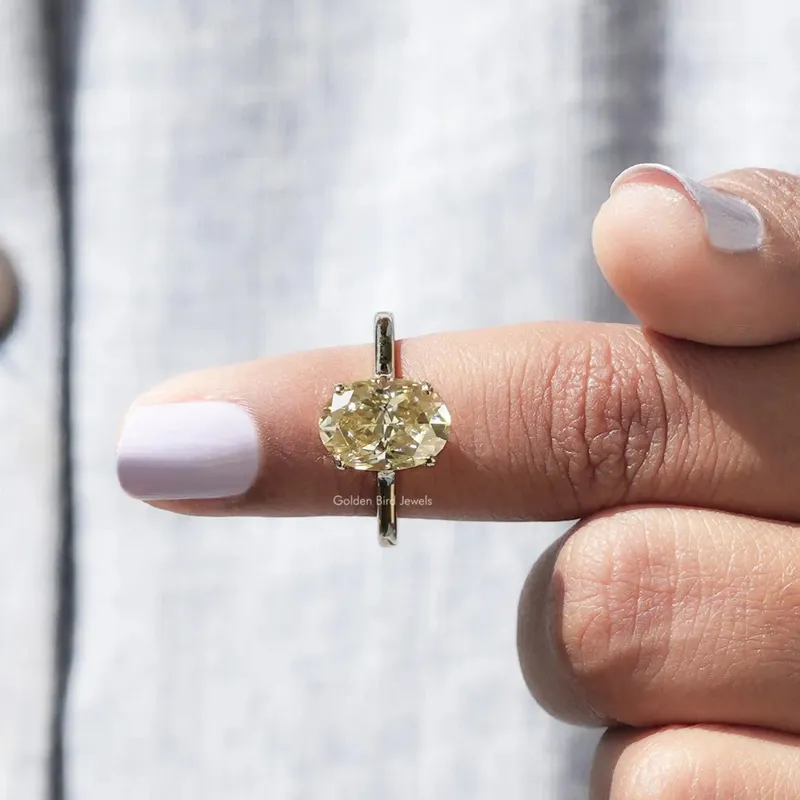 Solitaire Oval Cut Moissanite Engagement Ring view 6