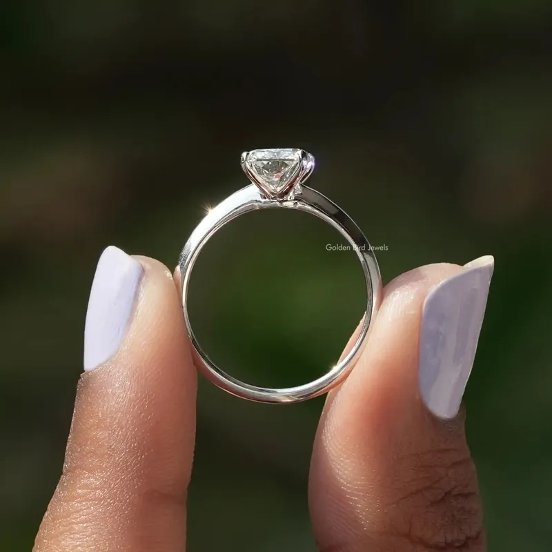 Solitaire Radiant Cut Lab Diamond Engagement Ring vy 2