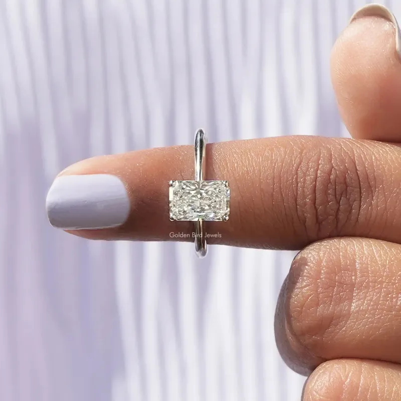 Solitaire Radiant Cut Lab Diamond Engagement Ring vy 6
