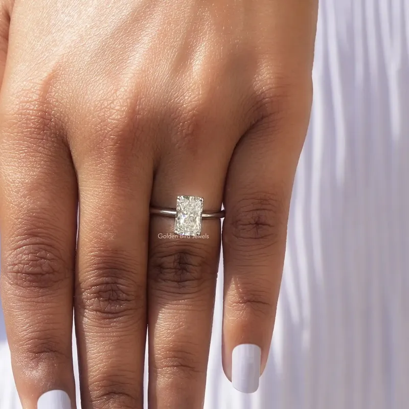 Solitaire Radiant Cut Lab Diamond Engagement Ring vy 7