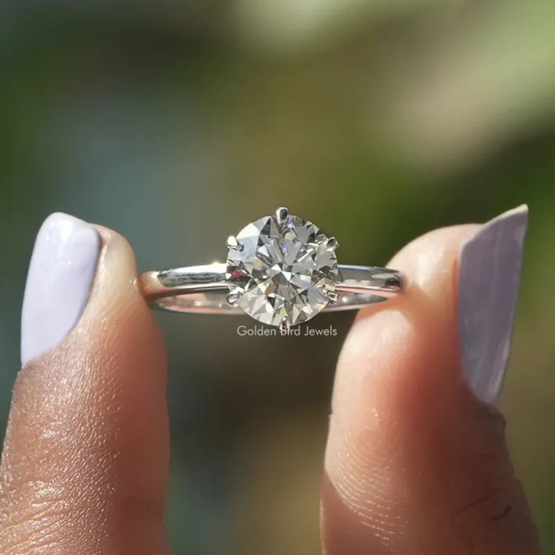 Solitaire Round Cut Lab Diamond Engagement Ring round cut engagement ring