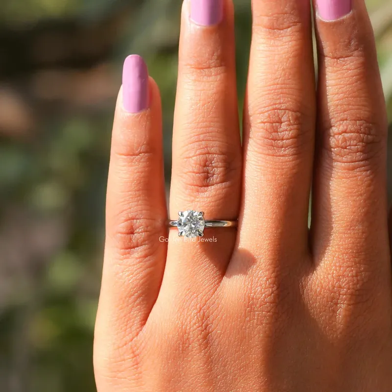 Solitaire Round Moissanite Engagement Ring view 4