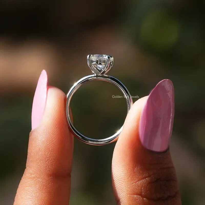 Solitaire Round Moissanite Engagement Ring view 3