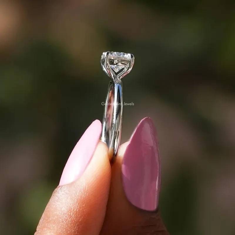 Solitaire Round Moissanite Engagement Ring view 2