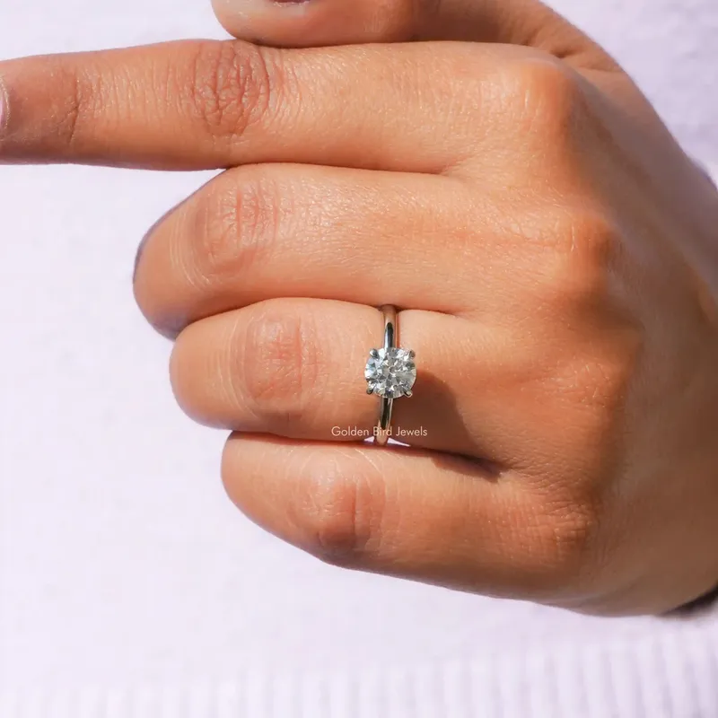 Solitaire Round Moissanite Engagement Ring view 8