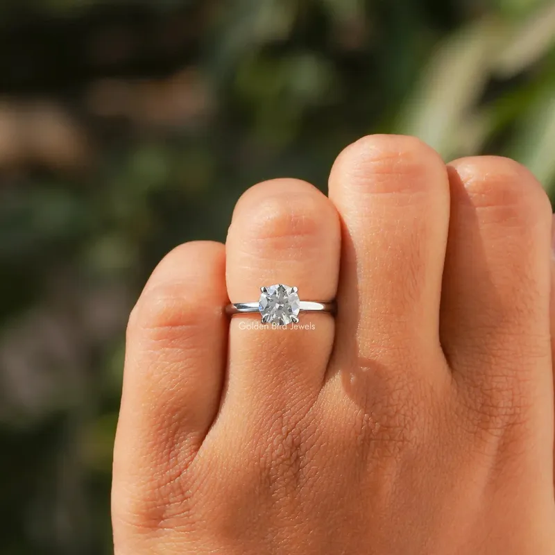 Solitaire Round Moissanite Engagement Ring view 5