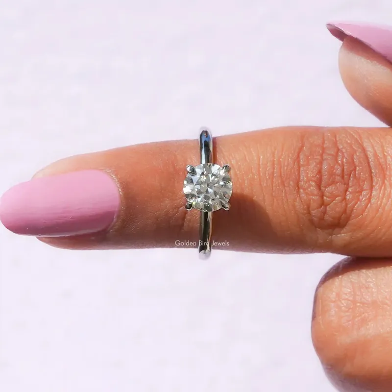 Solitaire Round Moissanite Engagement Ring view 6