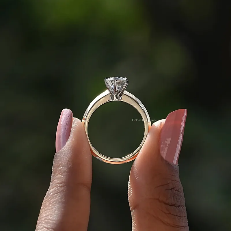 Solitaire Round Shaped Diamond Engagement Ring view 2