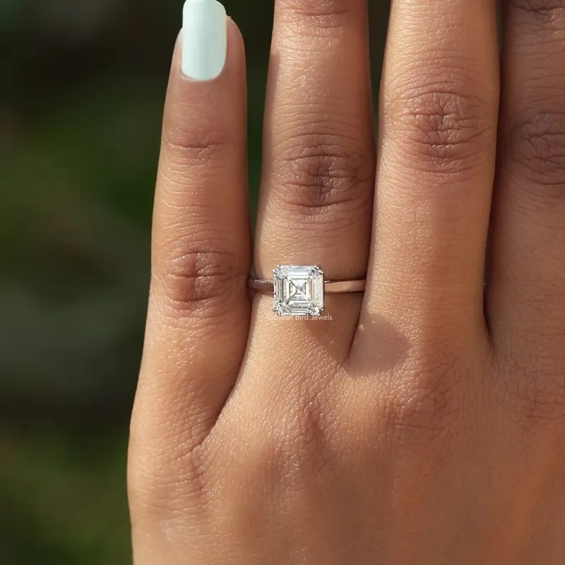 Square Emerald Cut Lab Grown Diamond Ring view 4