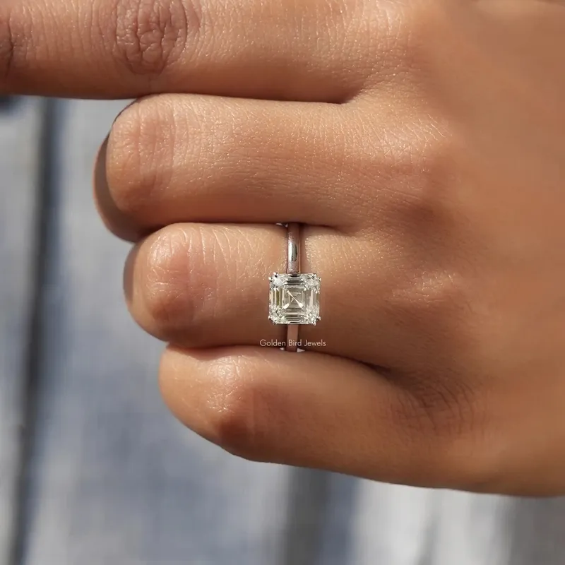 Square Emerald Cut Lab Grown Diamond Ring view 7