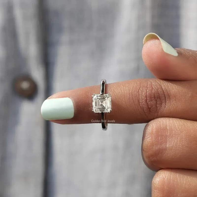 Square Emerald Cut Lab Grown Diamond Ring view 6