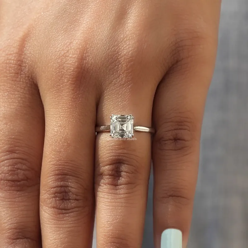 Square Emerald Cut Lab Grown Diamond Ring view 8
