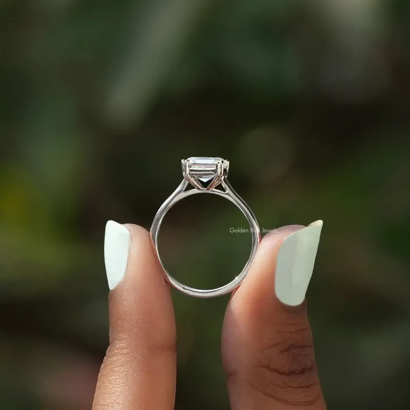 Square Emerald Cut Lab Grown Diamond Ring view 2