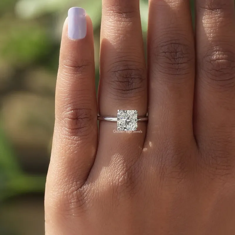Square Radiant Cut Lab Diamond Solitaire Ring view 4