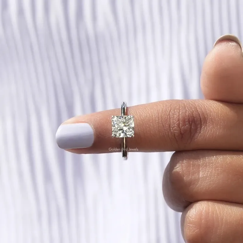 Square Radiant Cut Lab Diamond Solitaire Ring view 6