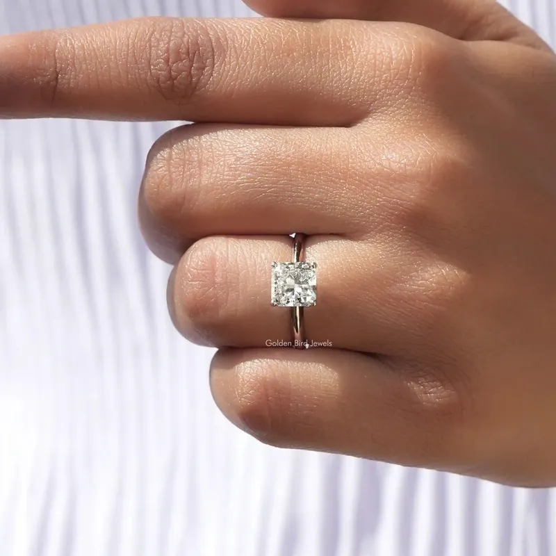Square Radiant Cut Lab Diamond Solitaire Ring view 7