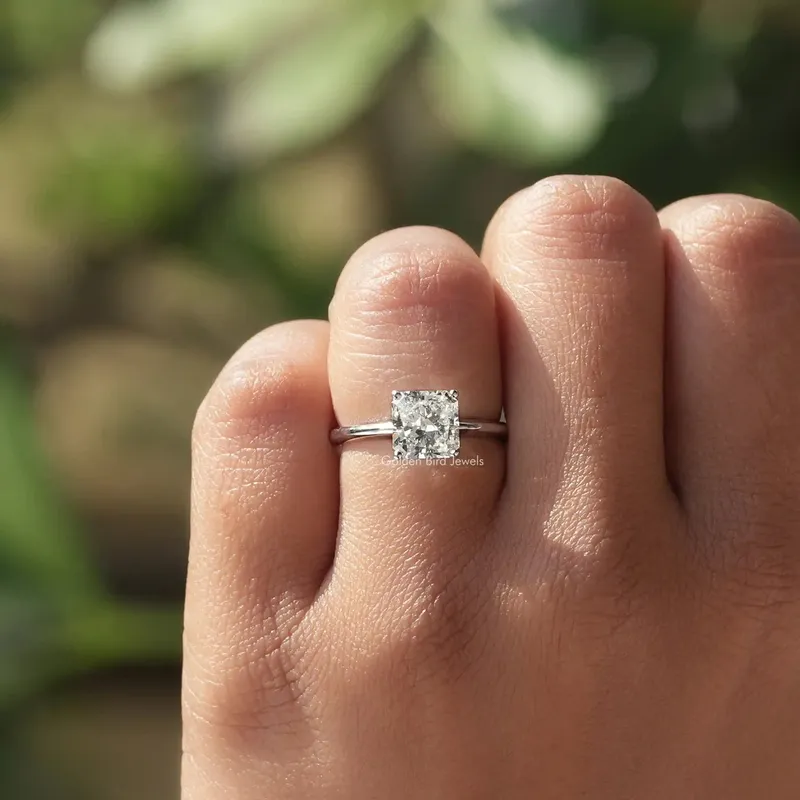Square Radiant Cut Lab Diamond Solitaire Ring view 5
